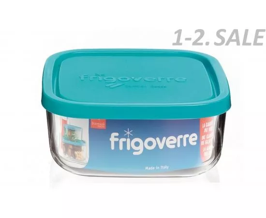 687091 - Bormioli Rocco Frigoverre контейнер стекло. квадрат 10*10 см, 240 мл, с синей крышкой B335190 (3)