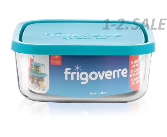 687095 - Bormioli Rocco контейнер стекло Frigoverre квадратный 15*15 см, 750 мл, с синей крышкой B387870 (5)