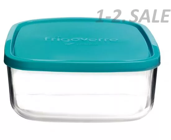 687098 - Bormioli Rocco контейнер стекло Frigoverre квадратный 22*22 см, 2800 мл, с синей крышкой B388910-1 (2)