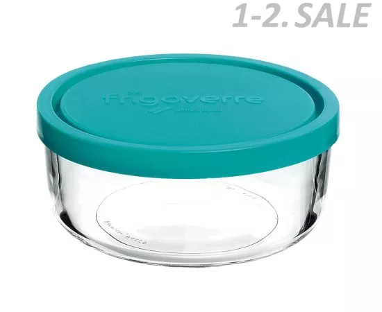 687101 - Bormioli Rocco контейнер стекло Frigoverre круглый d-12 см, 300 мл, с синей крышкой B388460 (8)