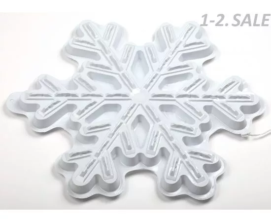 709599 - ЭРА Фигура новогод. Снежинка 48LED xолодный белый 50см, прозр.провод 220V, IP44 Б0041936 (4)