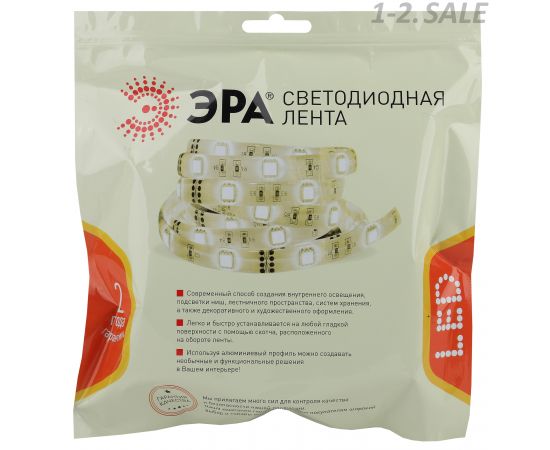 718375 - ЭРА лента св/д 24V 28.8w/m 280 led/m IP33 теплый, 4 ряда св/д, 2.5м-3000K 3994 (2)