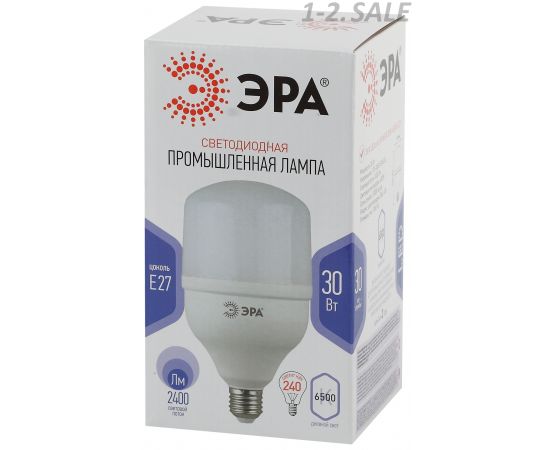 763788 - ЭРА стандарт высокомощн. E27 30W(2400lm) 6500K 6K 140х60 POWER T100-30W-6500-E27 9864 (3)