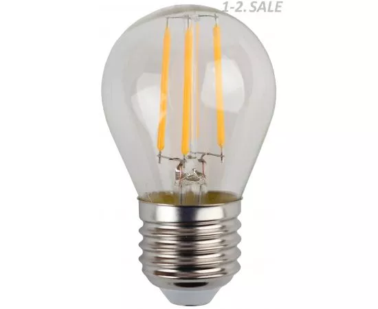 763850 - ЭРА F-LED шар G45 E27 9W(770Lm) 2700K 2K филамент (нитевидная ) прозр. 75х45 P45-9W-827-E27 5175 (3)