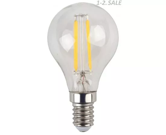 763853 - ЭРА F-LED шар G45 E14 9W(770Lm) 4000K 4K филамент (нитевидная) прозр. 75х45 P45-9W-840-E14 5267 (3)