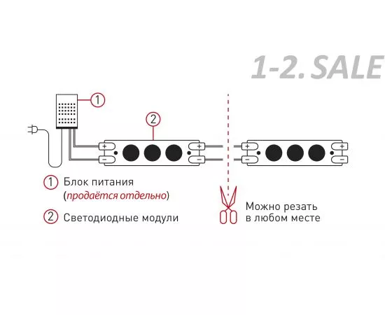 767920 - ЭРА св/д модуль 12V 40x3led 24led/m 12W/m 2700K 2K IP65 5м MZ2835-03-12V-2835-IP65-5m-2700 5040 (3)