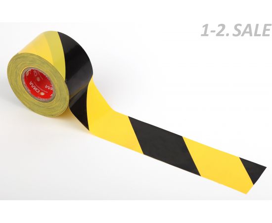 768803 - СИЛА лента самоклеящаяся разметочная 48мм х0.15мм х25м жёлто-черная STHW-2548YB 9270 (2)