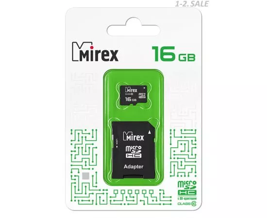 326852 - Флэш-карта (памяти) MicroSDHC 16Gb class10 MIREX адаптер (2)