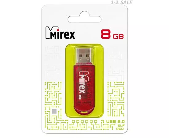 329054 - Флэш-диск USB 8Gb Mirex ELF RED (ecopack) (2)