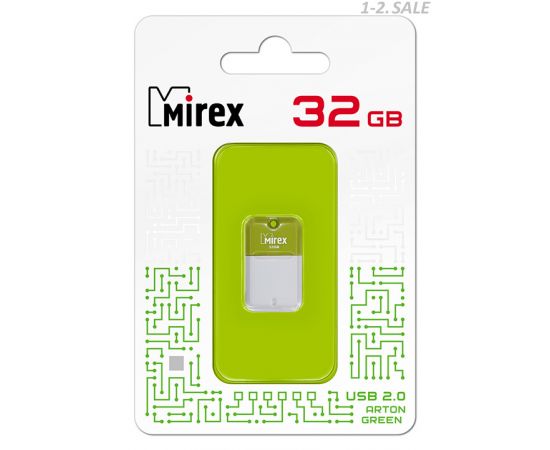 405333 - Флэш-диск USB 32GB Mirex ARTON GREEN (ecopack) (2)