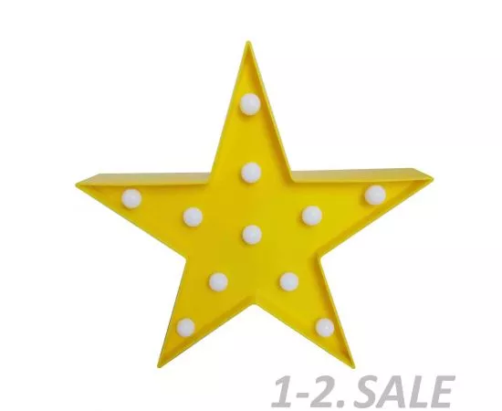 718632 - APEYRON св-к св/д ночник Звезда 3W(250lm) (2xR6) 270x270x27 желтый 12-24 12-24 (2)