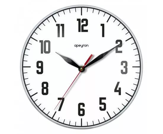 770576 - Часы настенные APEYRON круг d250х40 белый пластик плавный ход, АА*1шт нет в компл PL1612022 (1)