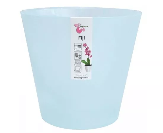 623149 - Горшок для цветов London Orchid D=230мм (5л) голубой перламутр , пластик ING1559ГЛПЕРЛ InGreen (1)