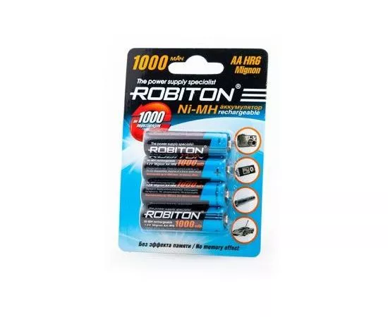 625797 - Аккумулятор Robiton R6 1000mAh 1000MHAA-4 BL4, 11883 (1)