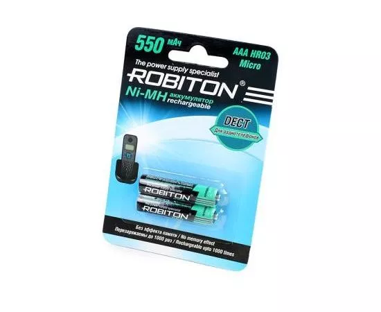 625825 - Аккумулятор Robiton R03 550mAh DECT для радиотелефонов BL2, 13903 (1)