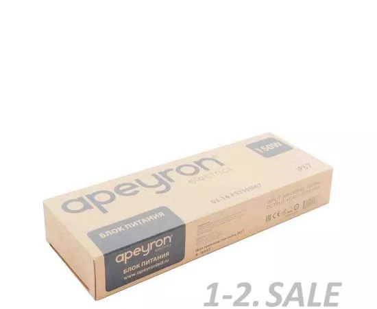 760016 - APEYRON Блок питания для св/д лент 12V 150W IP67 (герметичный) 12.5А металл 182x70x38 3г. 03-14 (14)