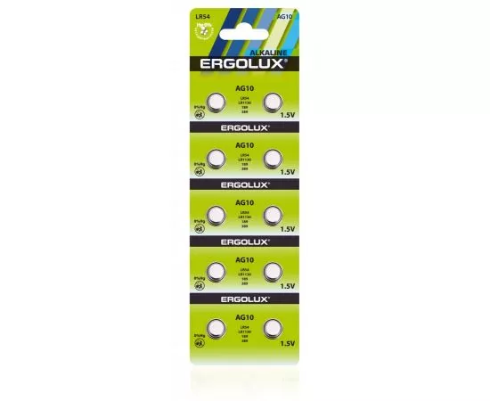 771129 - Элемент питания Ergolux AG10 (LR54) BL10 (1)