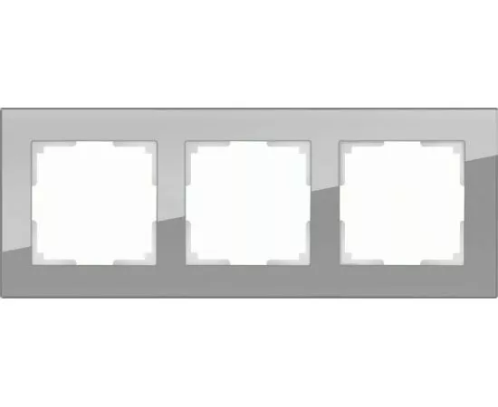 732787 - Werkel рамка СУ 3 мест. Favorit (серый,стекло) (WL01-Frame-03 a030777)W0031115 a050963 (1)