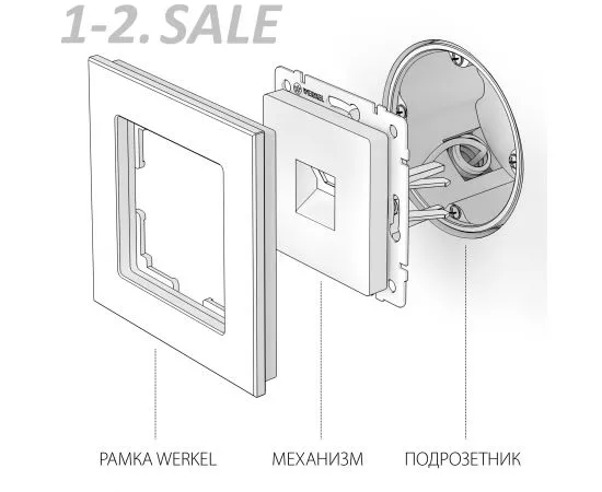 732733 - Werkel мех. роз. СУ 1 мест. Ethernet RJ-45 (серебрян.) (WL06-RJ-45 a029834)W1181006 a051501 (4)