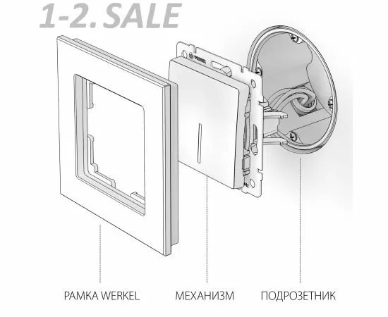 732910 - Werkel мех. выкл. СУ 1 кл. 10A (инд.) (шампань рифленый) (WL10-SW-1G-LED a035614)W1110110 a051413 (3)