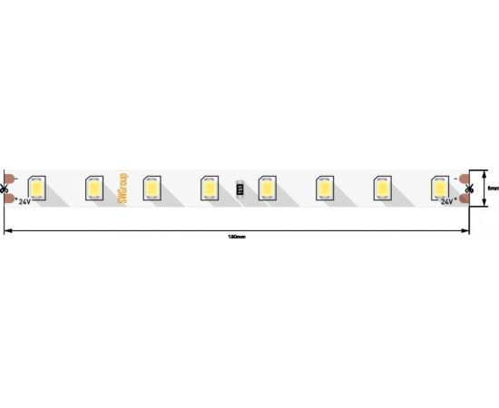 712579 - SWG Лента св/д ПРО 2835 80LED/m 7,2W/m 24V 800Lm/m (5м, цена за 1м) 2800K-3200K 3K 8804 (1)