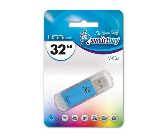 439659 - Флэш-диск (флэшка) USB 32Gb SmartBuy V-Cut Blue SB32GBVC-B (1)