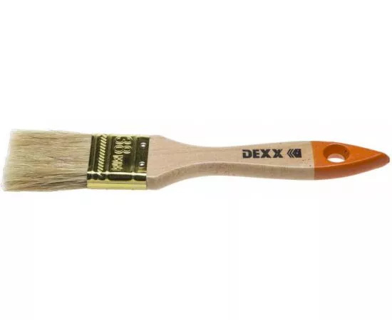 547376 - Кисть флейцевая DEXX ПРАКТИК, дерев ручка, натуральная щетина, индивид упаковка, 38мм (20!!!) (1)