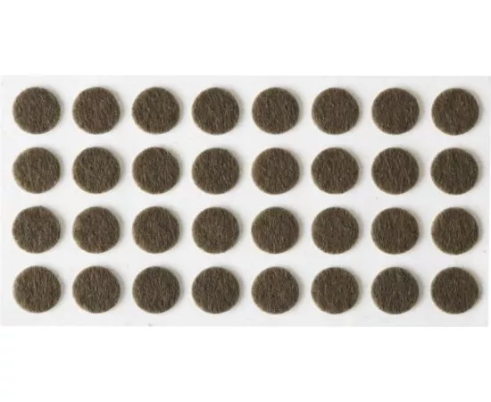 639583 - Накладки STAYER COMFORT на меб. ножки, самоклеящиеся, фетровые, коричневые, круглые - d10 мм, 32шт (1)