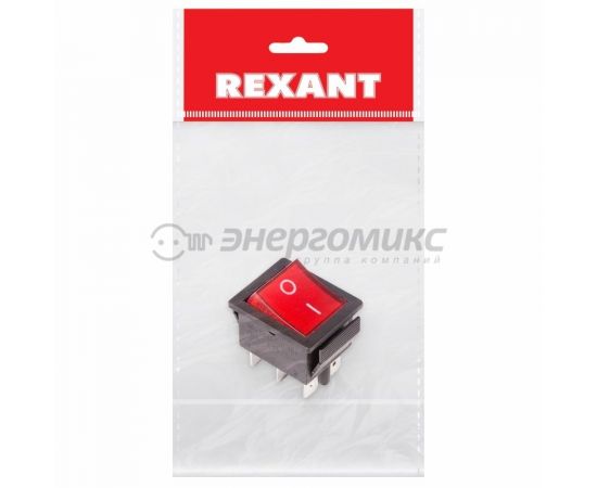 679579 - REXANT выкл. клавишный 250V 15А (6с) ON-ON красн с подсв. (RWB-506, SC-767) ИУ 36-2350-1 (1)