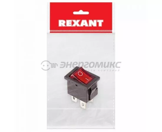 679583 - REXANT выкл. клавишный 250V 6А (4с) ON-OFF красн с подсв. Mini (RWB-207, SC-768) ИУ36-2190-1 (1)