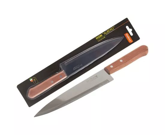 716313 - Нож поварской ALBERO MAL-01AL, лезвие 20см, деревянная рукоятка 5165 Mallony (1)