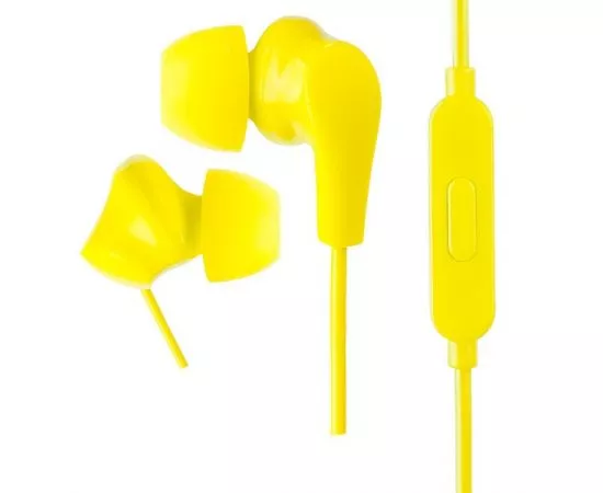 735073 - Perfeo наушники внутриканальные c микрофоном ALPHA желтые, провод 1,2 м, jack3,5, PF_A4933 (1)
