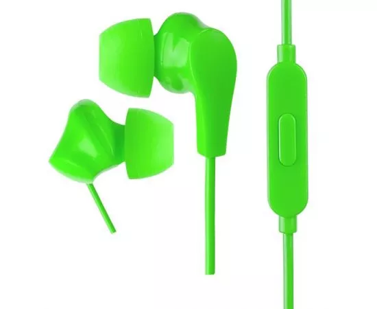 735074 - Perfeo наушники внутриканальные c микрофоном ALPHA зеленые, провод 1,2 м, jack3,5, PF_A4934 (1)