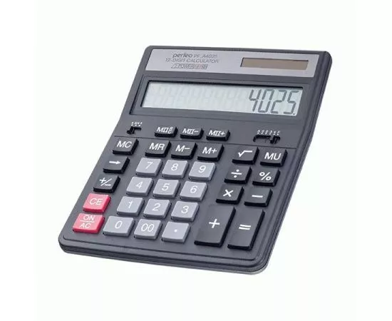 737690 - Perfeo калькулятор PF_A4025, бухгалтерский, 12-разр., черный (1)
