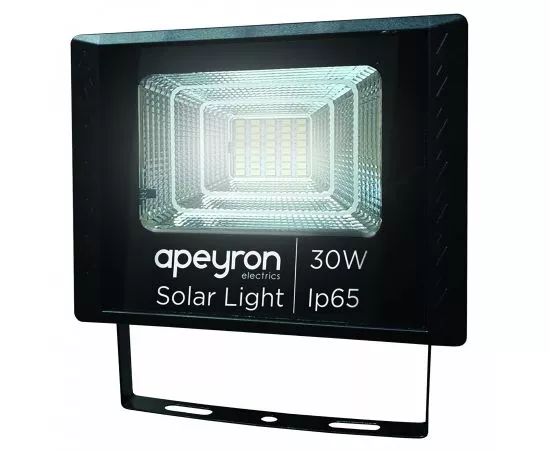 760290 - APEYRON Прожектор св/д c солнеч.панелью 30W(360lm) 4200K 4K IP65 6000MA 3.2V 6Aчас черный 05-34 (1)