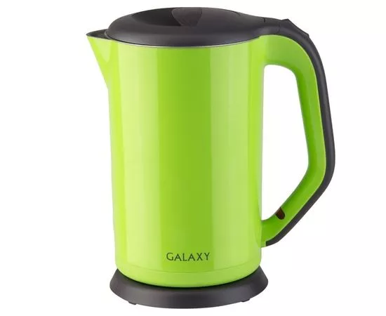 645330 - Чайник электр. Galaxy GL-0318 зеленый (диск, 1,7л) 2кВт, двойной корпус, нерж.сталь/пластик (1)