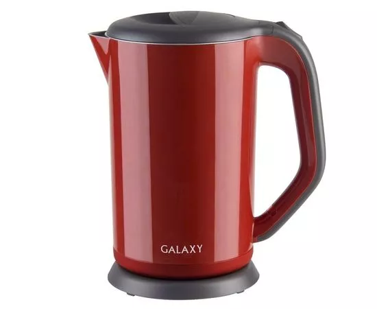 645331 - Чайник электр. Galaxy GL-0318 красный (диск, 1,7л) 2кВт, двойной корпус, нерж.сталь/пластик (1)