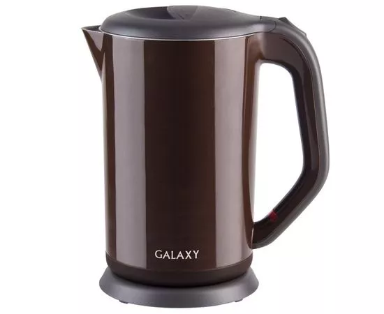 645332 - Чайник электр. Galaxy GL-0318 коричневый (диск, 1,7л) 2кВт, двойной корпус, нерж.сталь/пластик (1)