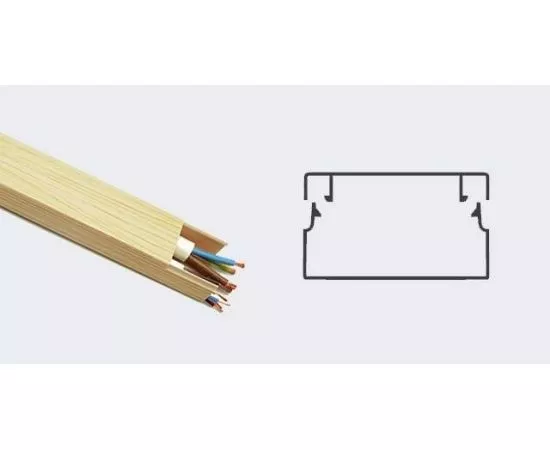 779203 - Урал ПАК кабель-канал ПВХ 20х10 СОСНА текстура светлое дерево 3D (160 м, цена за 1м) КК-3120010-160 (1)