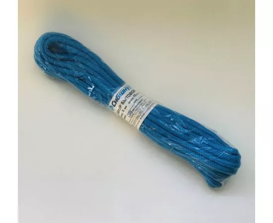 783114 - Шнур (веревка) полипропилен плетеный, d=6мм, 10м, бытовой,без сердечника,цвет в ассорт,20270 Сибшнур (1)