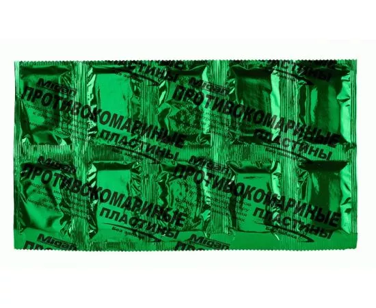 784453 - Migan Green Пластины От комаров 10шт/уп, цена за уп (зеленая) б/запаха поперечная) Я-371 (1)
