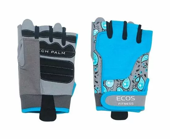 735336 - Перчатки для фитнеса, женские, цвет -голубой с принтом, размер: XL, модель: SB-16-1735 5322 (1)