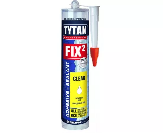 786038 - Tytan (Титан) Professional клей-герметик Fix2 Clear прозрачный 290мл, арт.73914 (1)