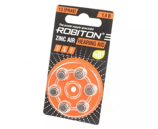 766456 - Э/п Robiton HEARING AID R-ZA13-BL6 13 PR48 DA13 V13A BL6 для слуховых аппаратов, 16912 (1)