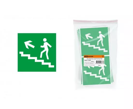 379319 - TDM знак 150х150мм Направление к эвакуационному выходупо лестнице налево вверх (10!) SQ0817-0048 (1)