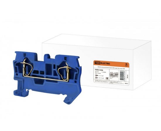 386216 - TDM зажим клеммный безвинтовой (ЗКБ) 2 вывода 6 мм2 52А синий (ноль) (24!) SQ0822-0008 (1)