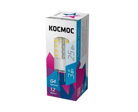 648419 - Космос JC G4 12V 3W(180lm) 4500K 43x15 LksmLED3wJCG412v45 (1)