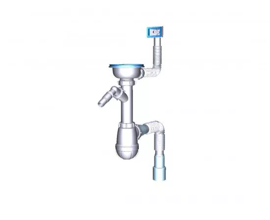 650948 - Aquant Сифон для кухни 31/2х40,мет.реш,отвод д/ст.маш,г.т.40х40/50,B0147-20-MR(замена код 876403) (1)