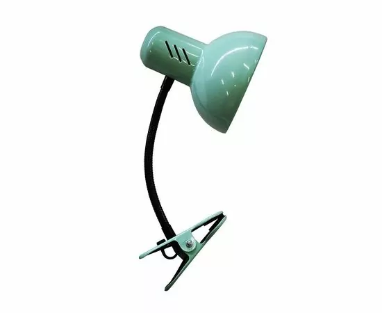 652587 - Трансвит НТ 2077C св-к настольный на прищепке E27 60W, металл/бирюзовый (1)