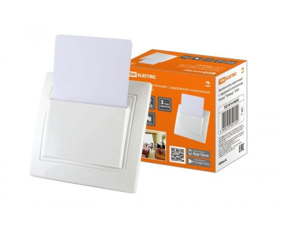 766459 - TDM Таймыр выкл. СУ карточный, для гостиниц, с задержкой выкл., белый АБС-пластик SQ1814-0604 (1)